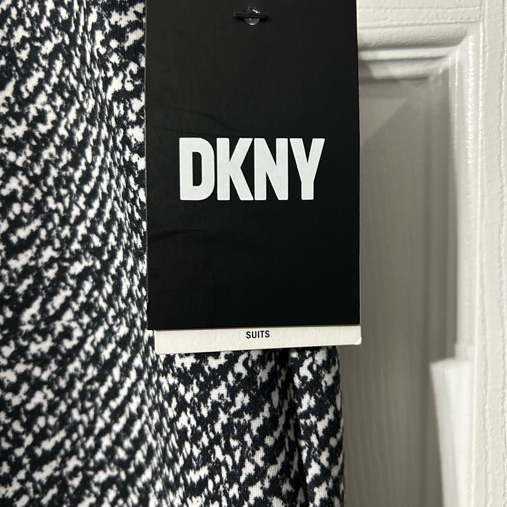DKNY Black and White Patterned Trousers - Picture 5 of 6